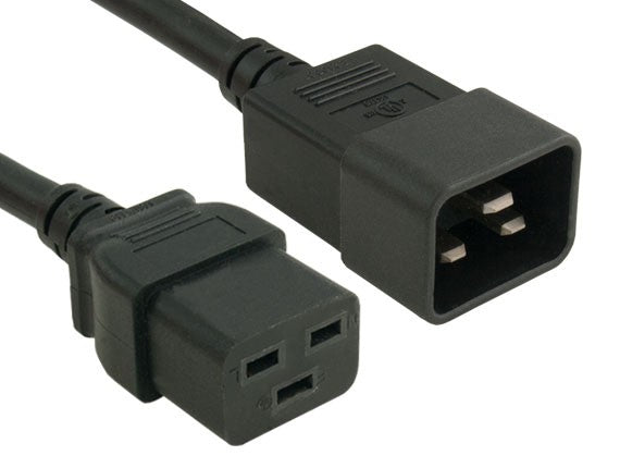 Black Color 12AWG IEC-60320-C20 to IEC-60320-C19 Universal Jumper Power Cord AllCables4U