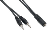 3.5mm Stereo Female to 2  3.5mm Stereo Male Audio Cable AllCables4U